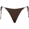 Jacquemus Le Bas De Plage String Bikini Bottoms In Brown