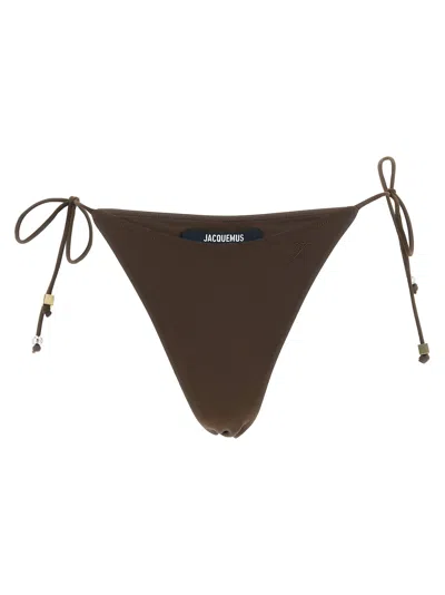 Jacquemus 'le Bas De Plage Triangle' Bikini Briefs In Brown