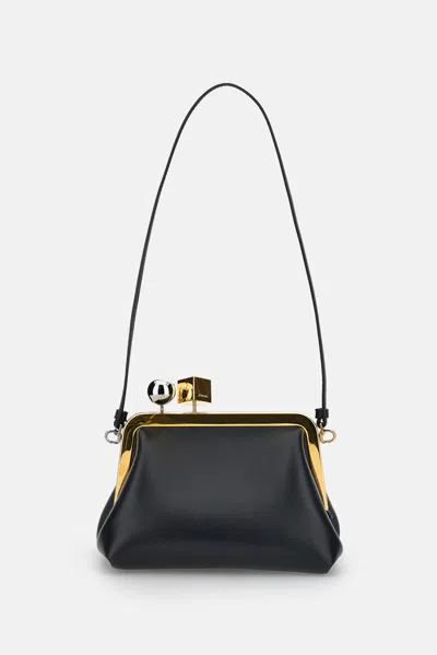 Jacquemus Le Berlingot Black Crossbody Bag With Removable Strap In Leather For Women