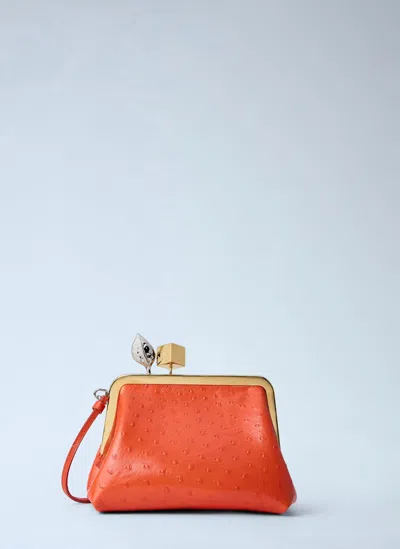 Jacquemus Le Berlingot Small Leather Clutch Bag In Orange