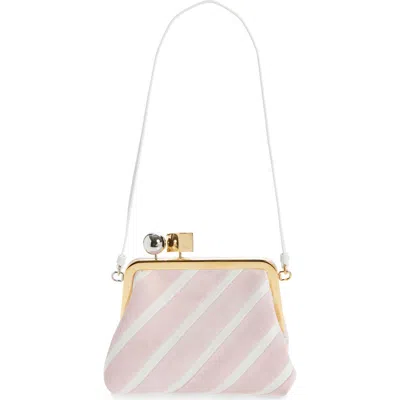 Jacquemus Le Berlingot Stripe Leather Frame Shoulder Bag In Neutral