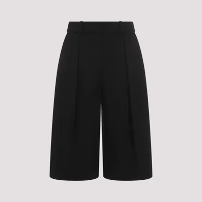Jacquemus Bermuda Pleated Shorts In Black