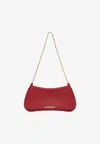 Jacquemus Le Bisou Chaine Bag In Patent Leather In Red