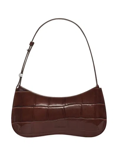 Jacquemus Le Bisou Crocodile-embossed Shoulder Bag In Brown