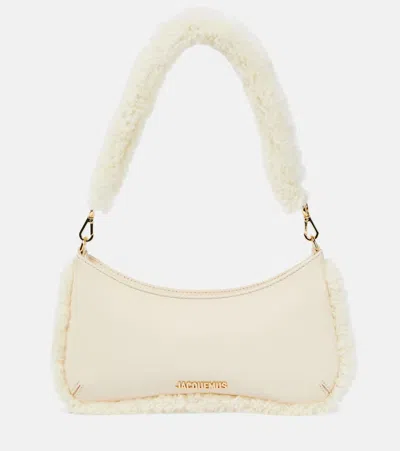 Jacquemus Le Bisou Doux Leather Shoulder Bag In Beige