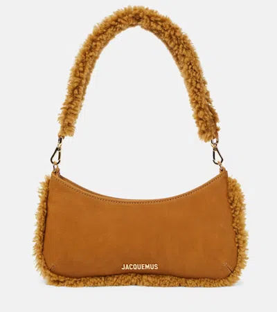 Jacquemus Le Bisou Doux Small Leather Shoulder Bag In Beige