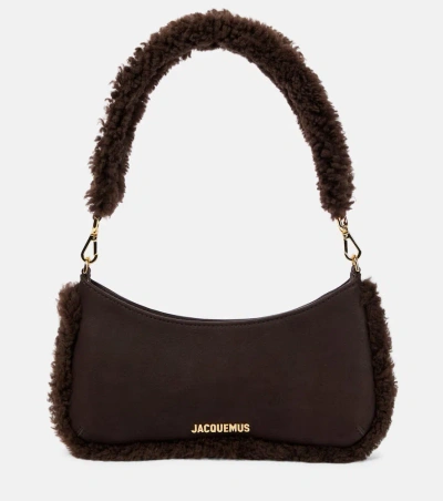 Jacquemus Le Bisou Doux Leather Shoulder Bag In Dark Brown