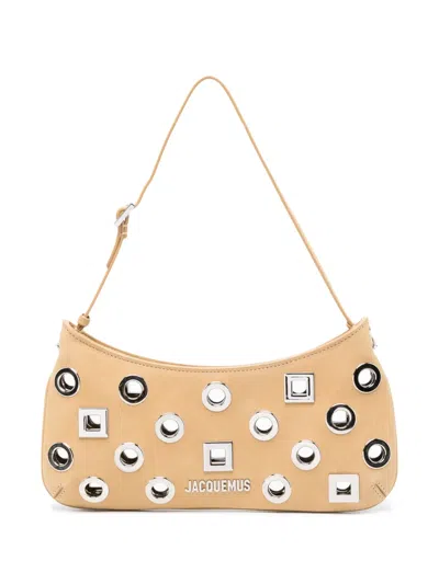 Jacquemus Le Bisou Eyelet-embellished Shoulder Bag In Neutrals