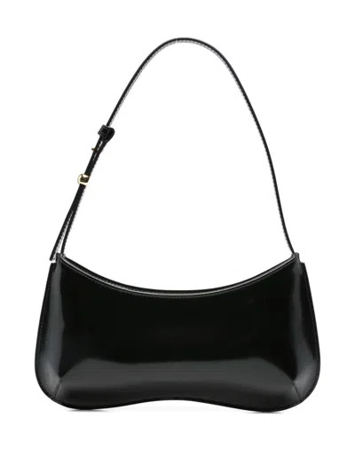 Jacquemus Le Bisou Leather Shoulder Bag In Black