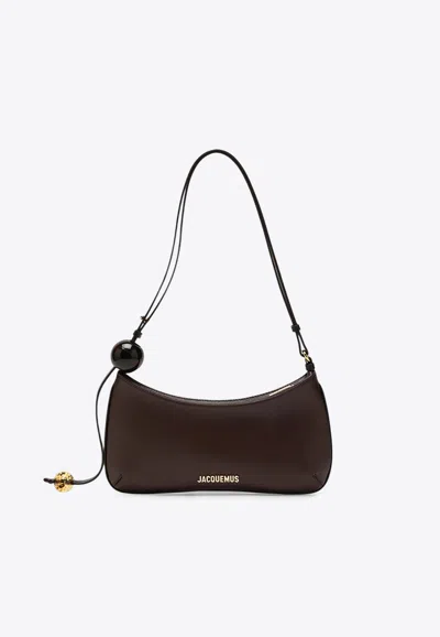 Jacquemus Le Bisou Leather Shoulder Bag In Brown