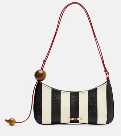 Jacquemus Le Bisou Perle Striped Woven Shoulder Bag In Multi