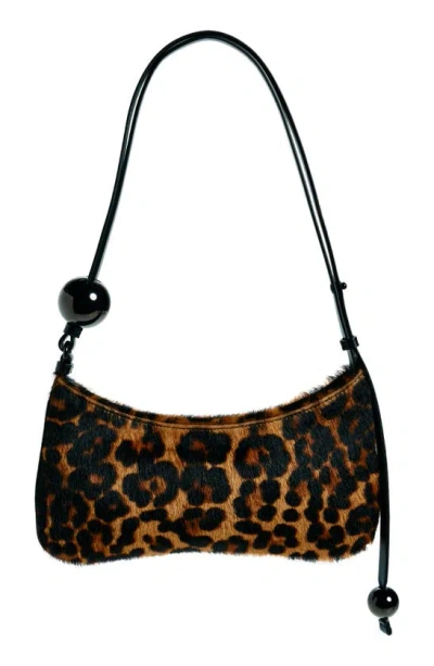 Jacquemus Le Bisou Pearle Leopard Print Genuine Calf Hair Shoulder Bag In Print Leopard Brown 8bq