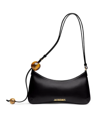 Jacquemus Zipper Shoulder Bag In Black