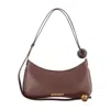 Jacquemus Womens Le Bisou Perle Leather Shoulder Bag Medium Brown