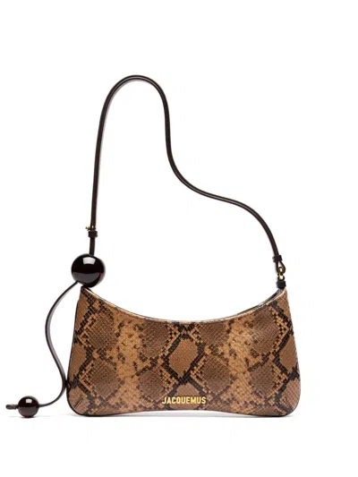 Jacquemus Le Bisou Perle Shoulder Bag In Brown