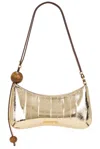 Jacquemus Le Bisou Perle Metallic Leather Shoulder Bag In Gold