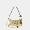 Jacquemus The Bisou Perle Mirrored Leather Shoulder Bag In Gold