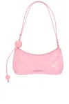 Jacquemus Bisou Perle Leather Shoulder Bag In Pink