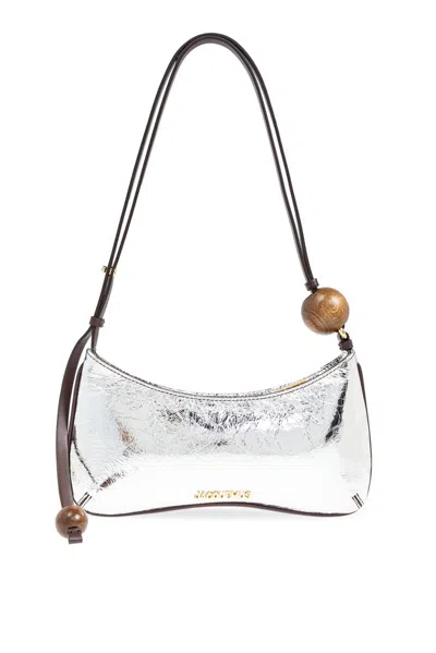 Jacquemus Le Bisou Perle Beaded Shoulder Bag In Silver