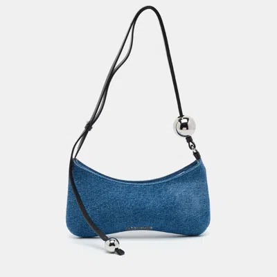 Pre-owned Jacquemus Le Bisou Perle Blue Denim Shoulder Bag