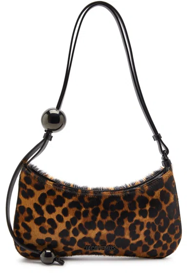 Jacquemus Le Bisou Perle Calf Hair Shoulder Bag In Leopard