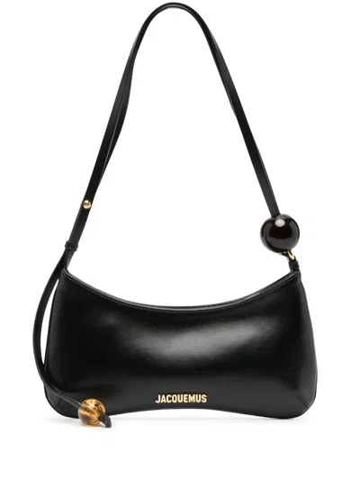 Jacquemus Womens Black Le Bisou Perle Leather Shoulder Bag