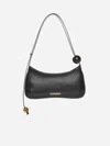 Jacquemus Le Bisou Perle Black Shoulder Bag With Logo Detail In Leather Woman In Black