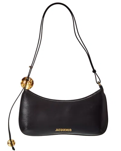 Jacquemus Le Bisou Perle Smooth Leather Bag In Black