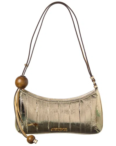 Jacquemus Le Bisou Perle Leather Hobo Bag In Gold