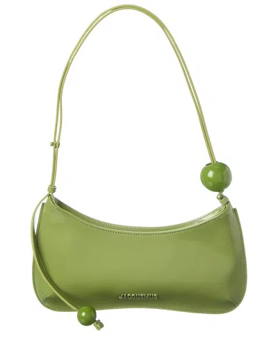 Jacquemus Le Bisou Perle Leather Hobo Bag In Green