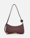 Jacquemus Le Bisou Perle Leather Shoulder Bag In Burgundy