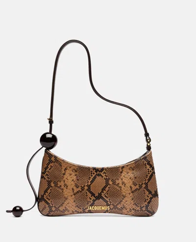 Jacquemus Le Bisou Perle Shoulder Bag In Brown