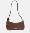 Jacquemus Womens Le Bisou Perle Leather Shoulder Bag Medium Brown In Medium Brown
