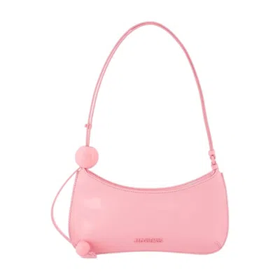 Jacquemus Le Bisou Perle Leather Shoulder Bag In Pink