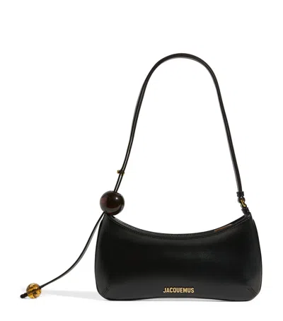 Jacquemus Le Bisou Perle Smooth Leather Bag In Black