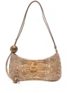 Jacquemus Le Bisou Perle Snake-embossed Leather Hobo Bag In Brown