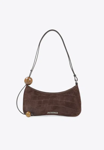 Jacquemus Le Bisou Perle Shoulder Bag In Brown