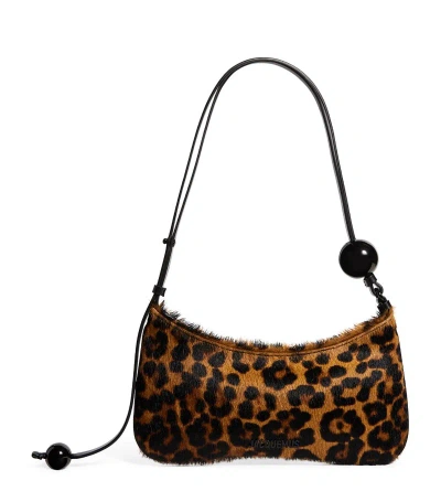 Jacquemus Le Bisou Perle Leopard Shoulder Bag In Brown