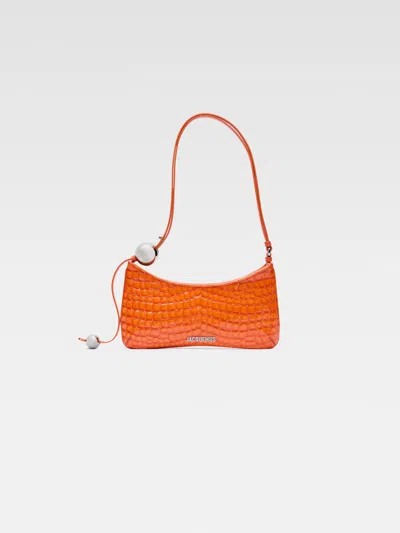 Pre-owned Jacquemus Le Bisou Perle Shoulder Bag Leather Orange Leather Handbag ()