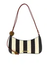 Jacquemus Le Bisou Perle Stripe Woven Raffia Shoulder Bag In Multi