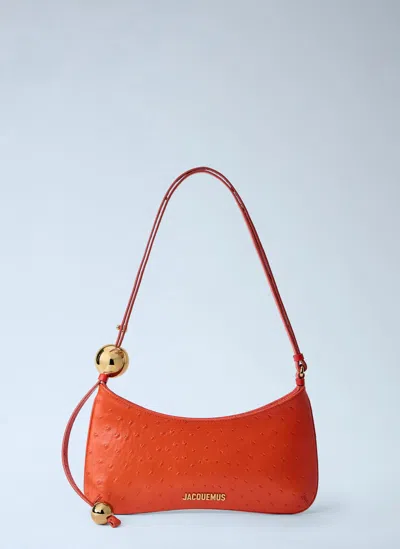 Jacquemus Le Bisou Perle Shoulder Bag In Orange