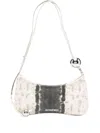Jacquemus Le Bisou Perle Embellished Snake-effect Leather Shoulder Bag In Sand