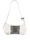 Jacquemus Le Bisou Perle Embellished Snake-effect Leather Shoulder Bag In Sand