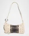 Jacquemus Le Bisou Perle Snake-embossed Shoulder Bag In Sand