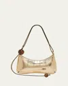 Jacquemus The Bisou Perle Mirrored Leather Shoulder Bag In Gold