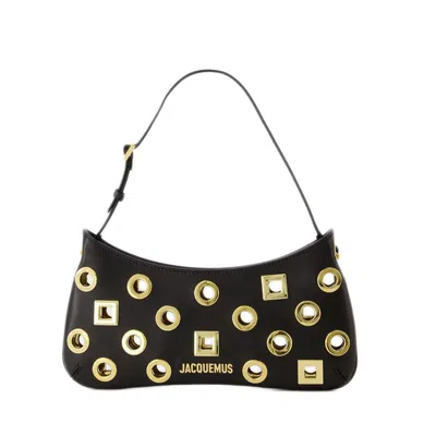 Jacquemus Le Bisou Rond Cutout Shoulder Bag In Black