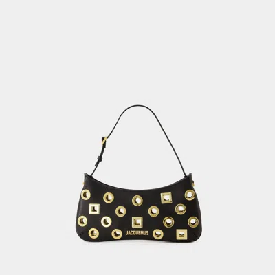 Jacquemus Le Bisou Rond Cutout Shoulder Bag In Black
