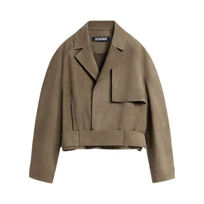 Pre-owned Jacquemus Le Blouson Cabana Cuir 'light Khaki' | Tan | Men's Size 56