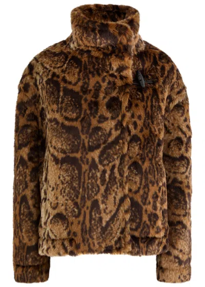 Jacquemus Le Blouson Fernando Leopard-print Faux Fur Coat In Multi Animal