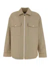 Jacquemus Le Blouson Montaigne Twill Overshirt In Beige